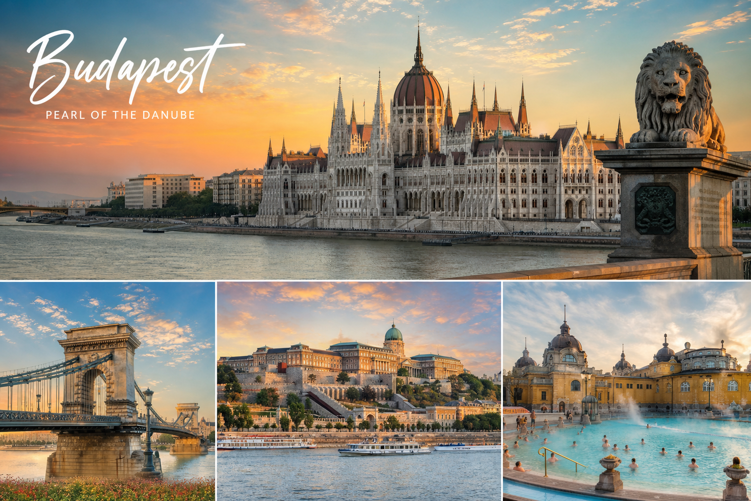 Budapest Parlamento Danubio Ponte Catena