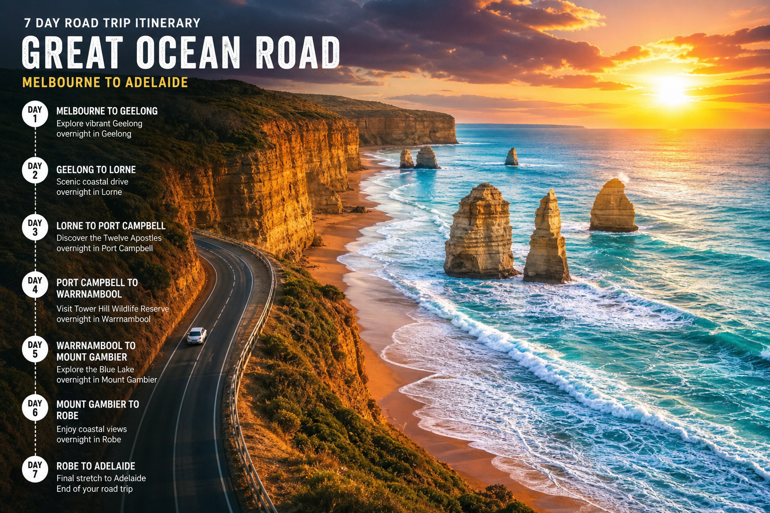 Itinerario lungo la Great Ocean Road: da Melbourne ad Adelaide