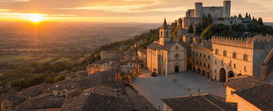 Todi in solitaria: arrivo treno, Piazza del Popolo, Cattedrale e Rocca — guida senza auto nella città di Jacopone