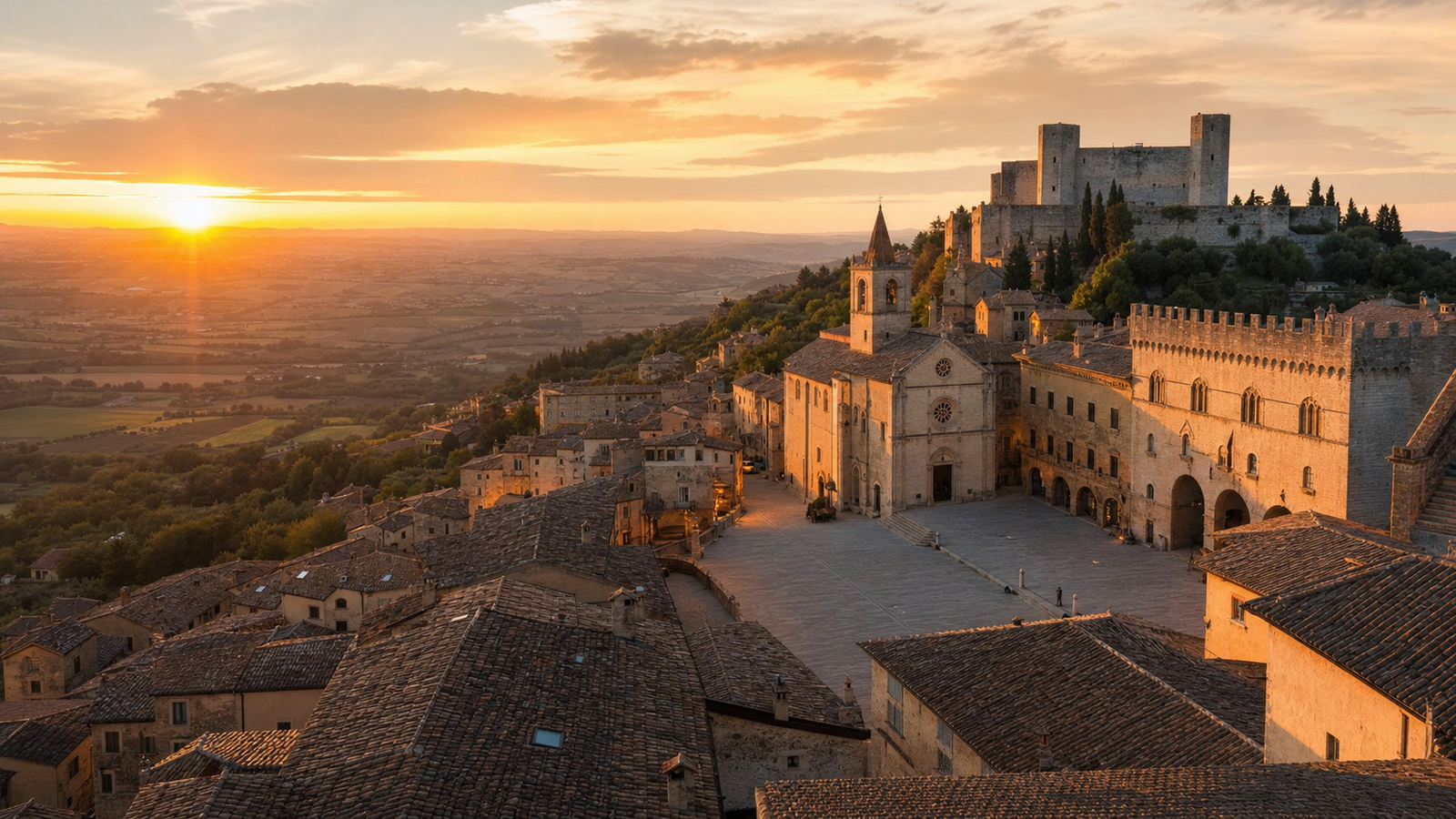 Todi in solitaria: arrivo treno, Piazza del Popolo, Cattedrale e Rocca — guida senza auto nella città di Jacopone