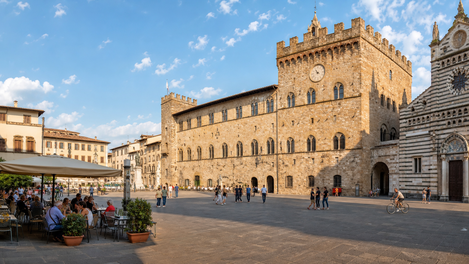 Prato in solitaria: arrivo in treno, Castello dell’Imperatore, Duomo e arte contemporanea — guida senza auto nella Toscana medievale e moderna