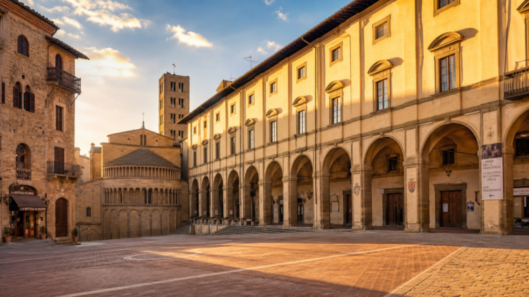 Arezzo in solitaria: arrivo in treno, Piazza Grande, affreschi di Piero della Francesca e antichità etrusche — guida senza auto nel cuore della Toscana