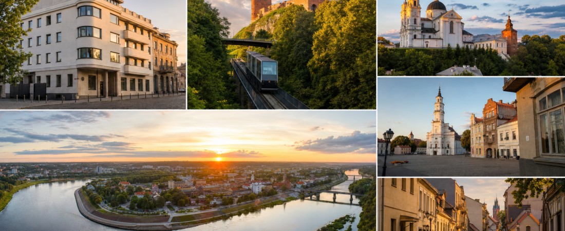 Kaunas in solitaria: arrivo in treno, funicolare, castello e modernismo — guida senza auto in Lituania