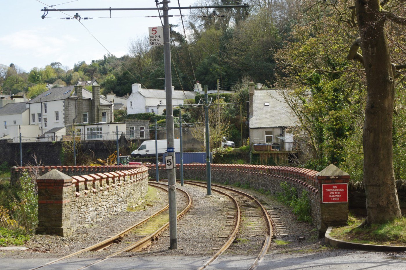 Tram della Manx Electric Railway a Laxey per cambiare verso Snaefell