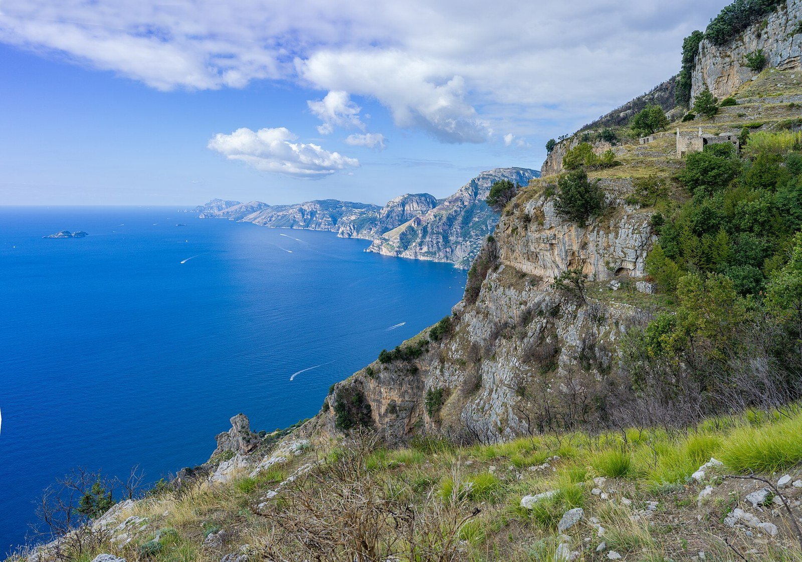 Tratto panoramico del Sentiero degli Dei in Campania