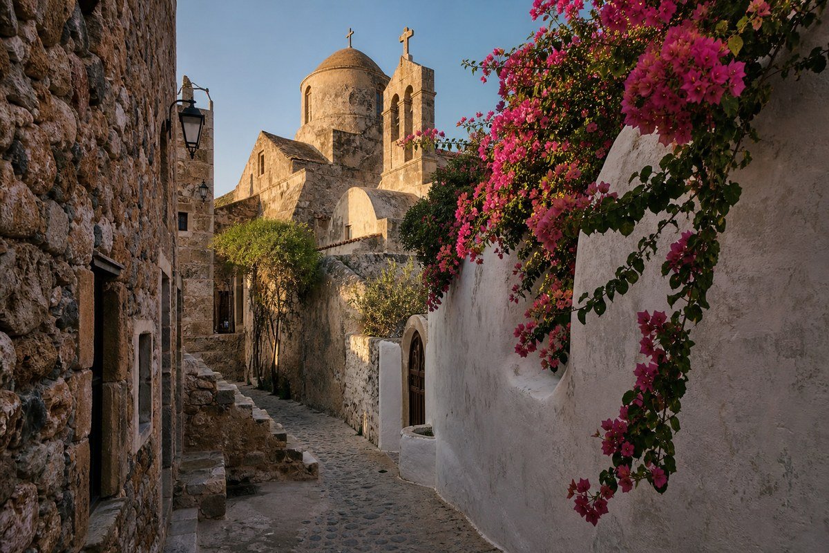 La città bassa di Monemvasia con i vicoli acciottolati e le case in pietra