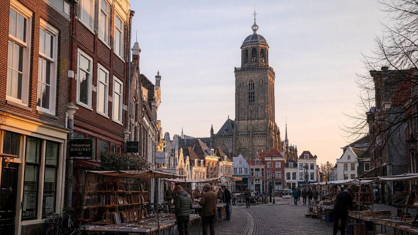Il Bergkwartier di Deventer con le stradine acciottolate e le case medievali