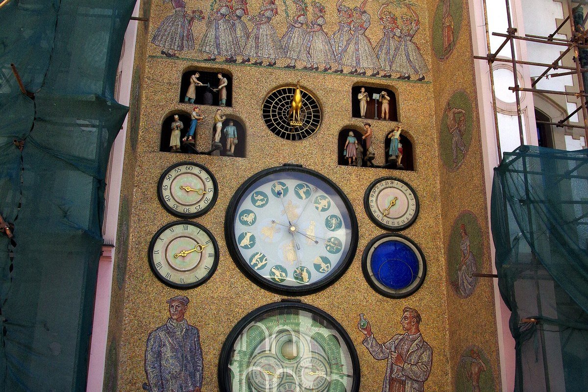 Olomouc astronomical clock town hall facade