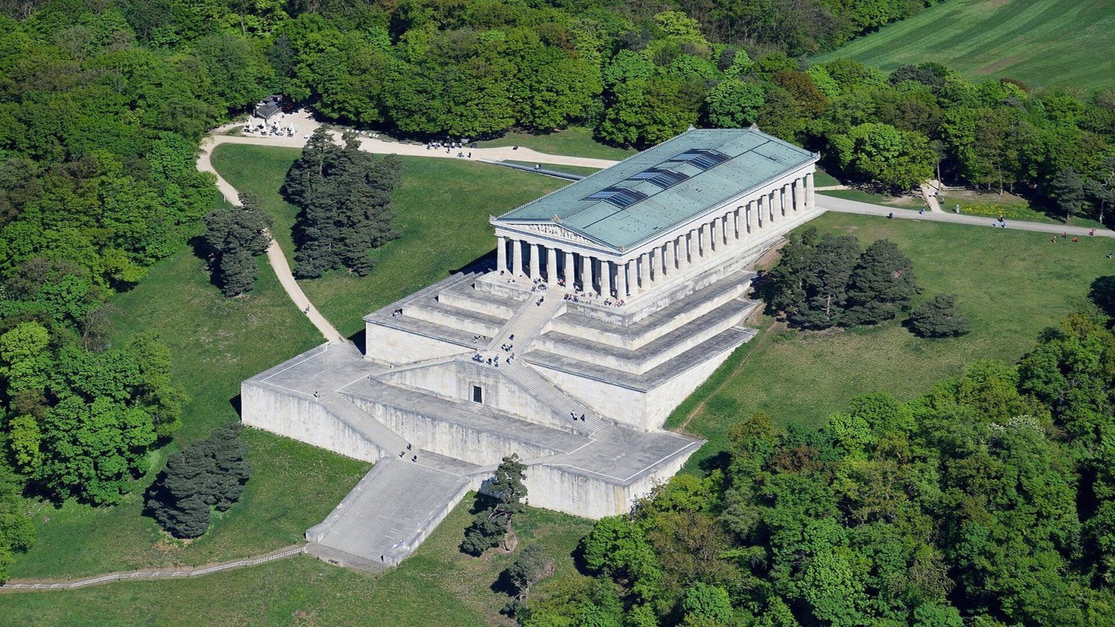 Walhalla neoclassical temple above the Danube near Regensburg