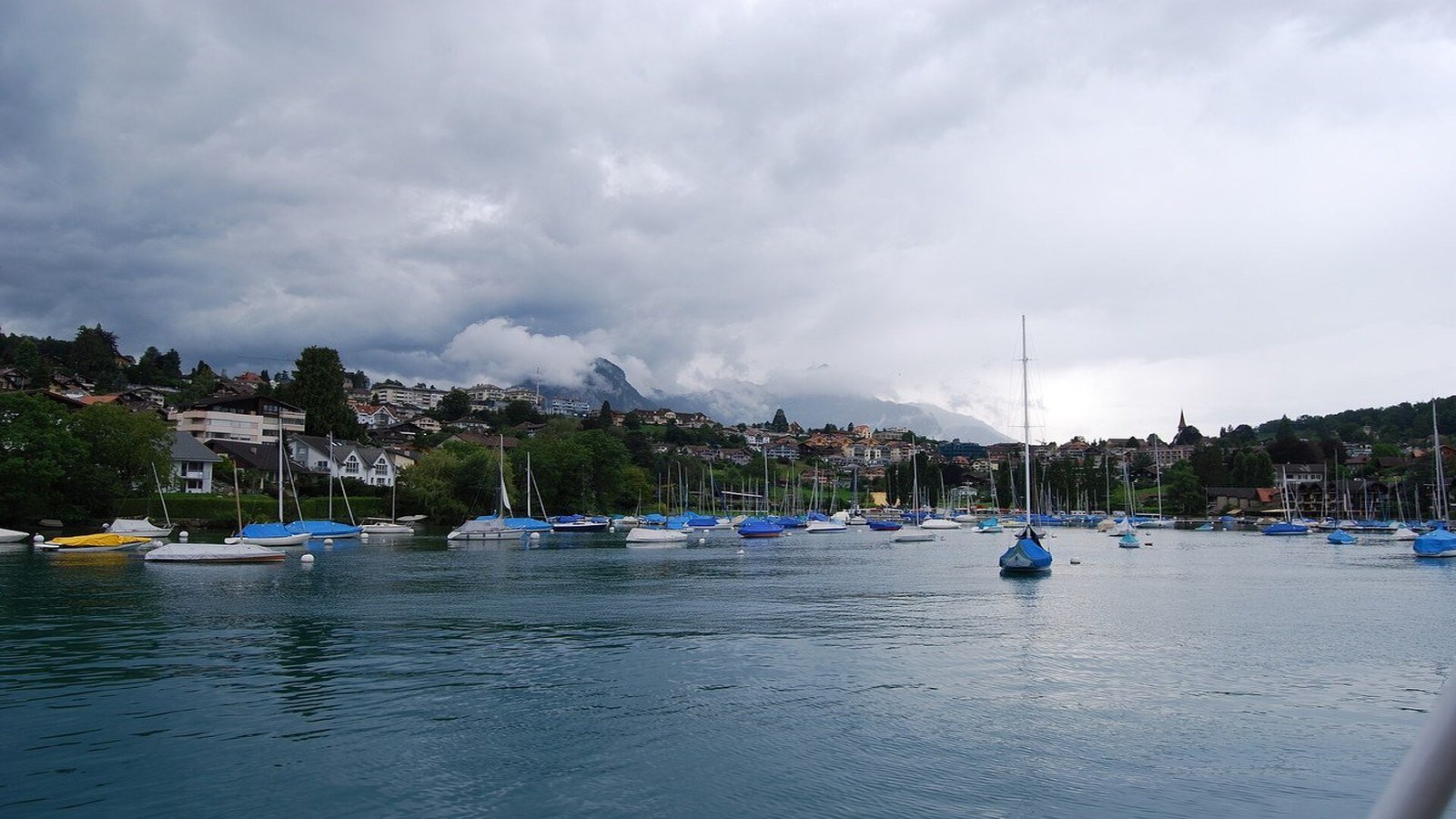 Spiez port lake Thun