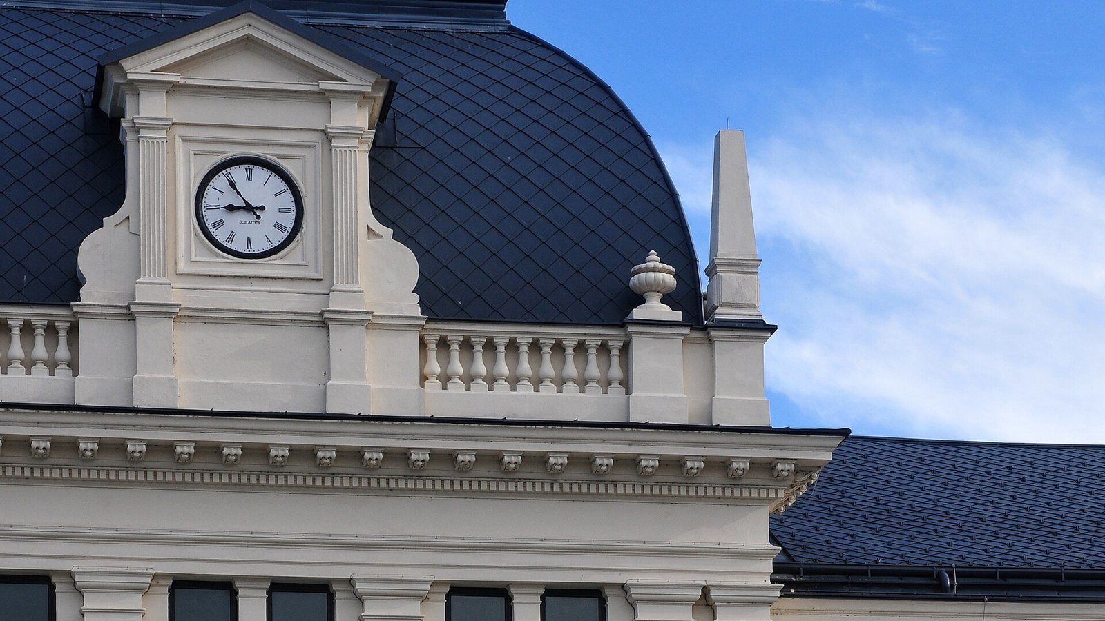 St. Pölten Rathausplatz with the baroque town hall and plague column