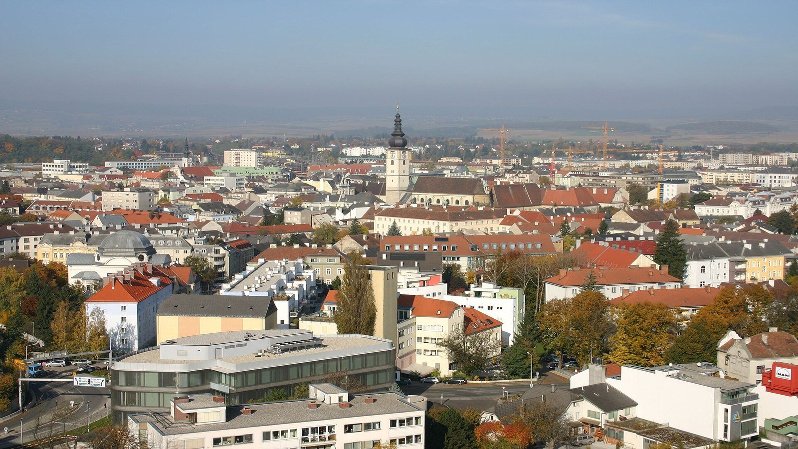 Klangturm tower in the Kulturbezirk cultural quarter of St. Pölten