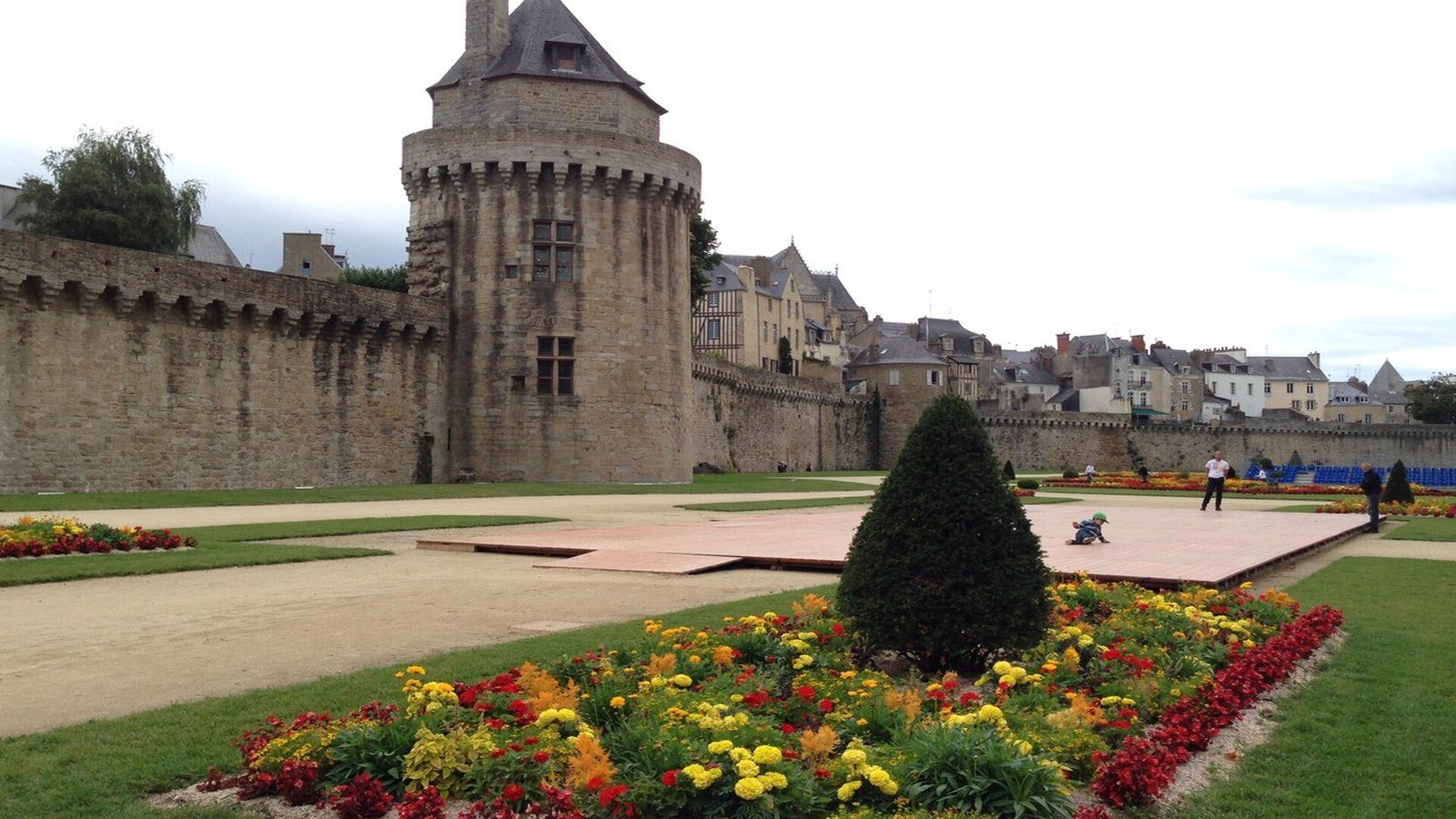 Colorful half-timbered houses in the medieval old town of Vannes