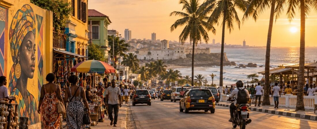 Accra in solitaria: costa atlantica, mercati e creatività ghanese
