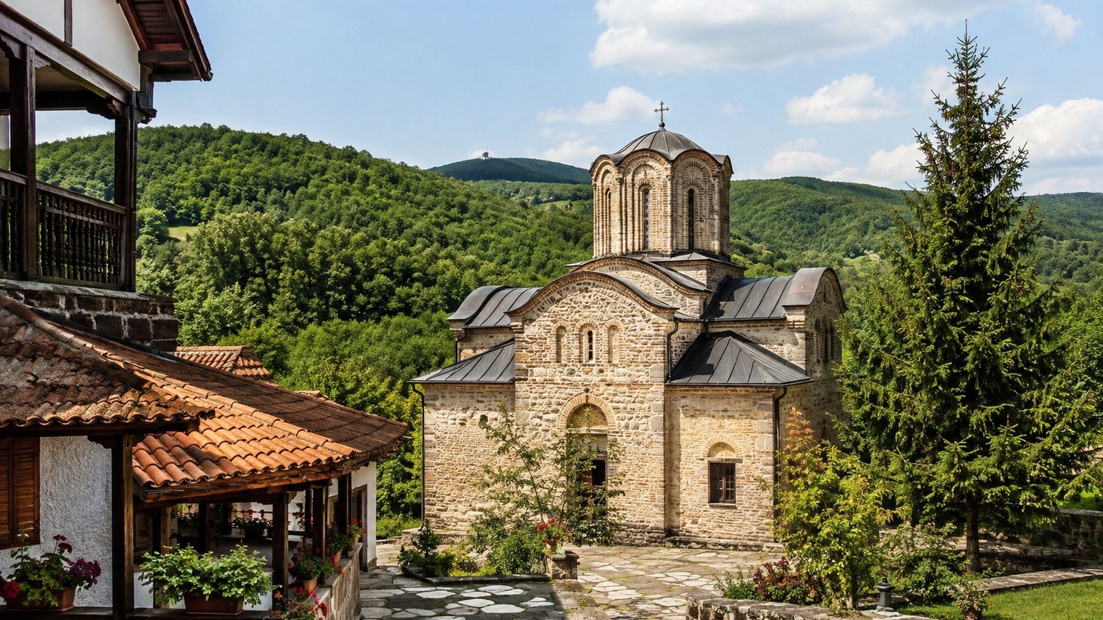 Monastero storico nelle colline vicino ad Aleksinac
