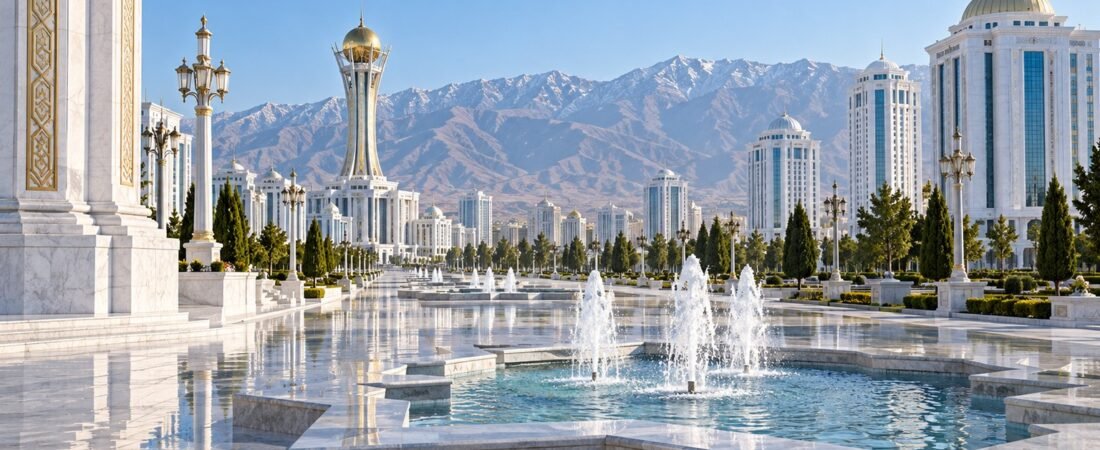Ashgabat in solitaria: marmo bianco, storia e deserto del Turkmenistan
