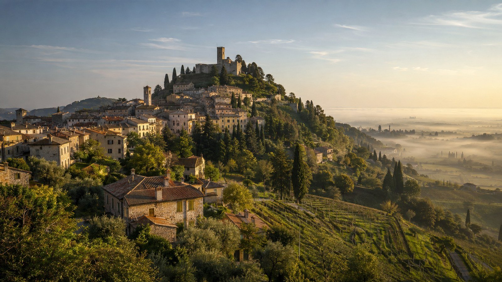 Asolo in solitaria: la città dai cento orizzonti e i colli del prosecco