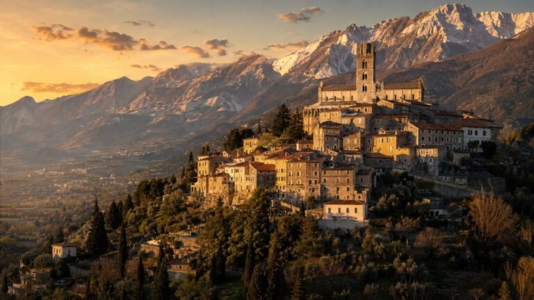 Barga in solitaria: il borgo medievale con il Duomo e le Apuane