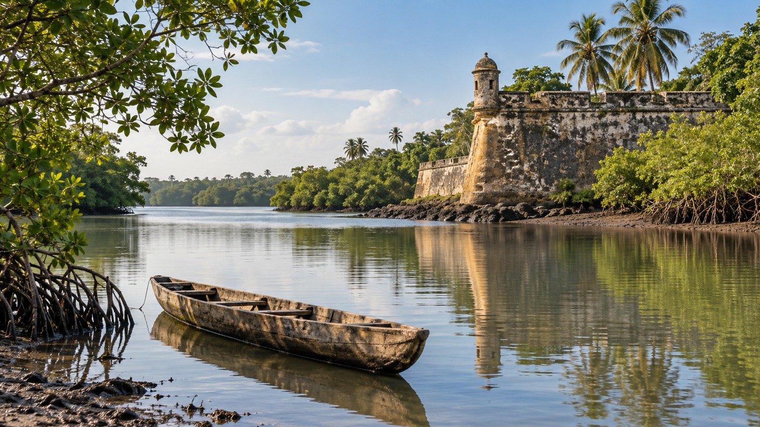 Cacheu in solitaria: mangrovie, storia e costa della Guinea-Bissau — veduta 1