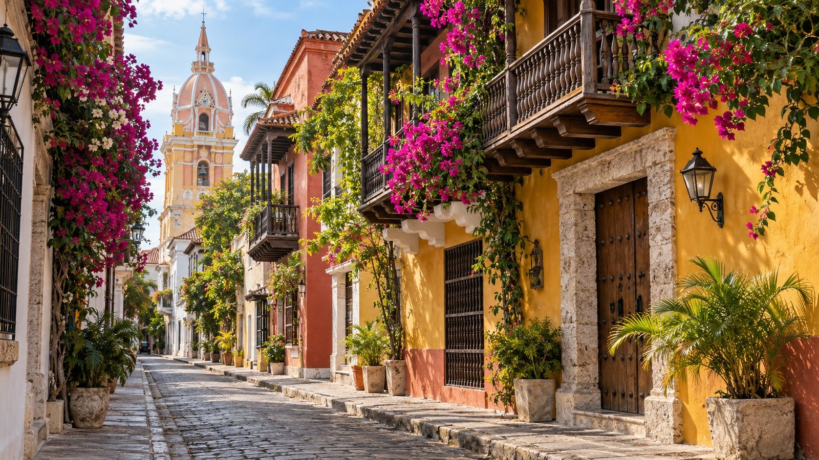Balconi colorati della Cartagena storica