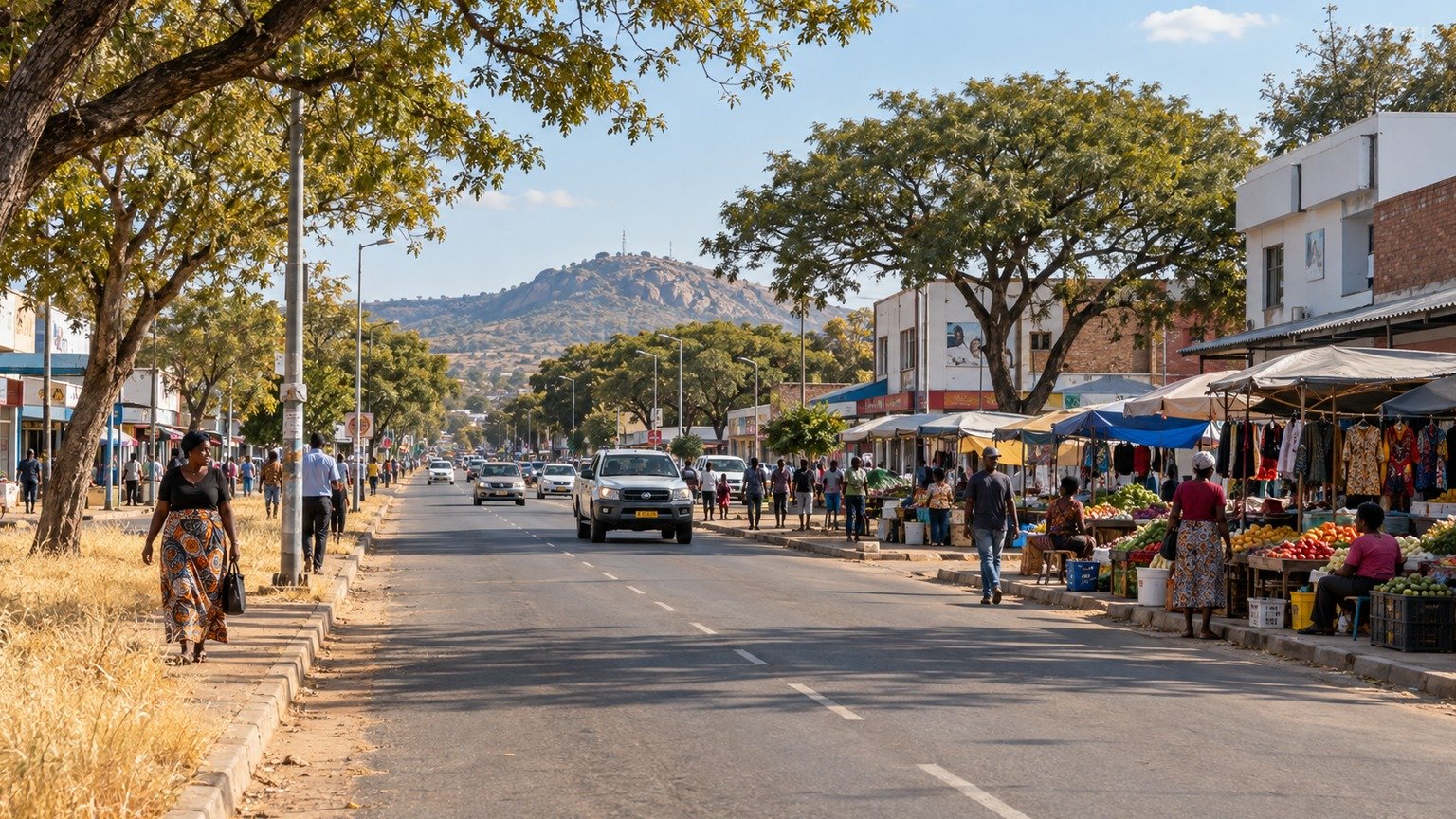 Francistown in solitaria: storia, mercati e nord-est del Botswana — veduta 1