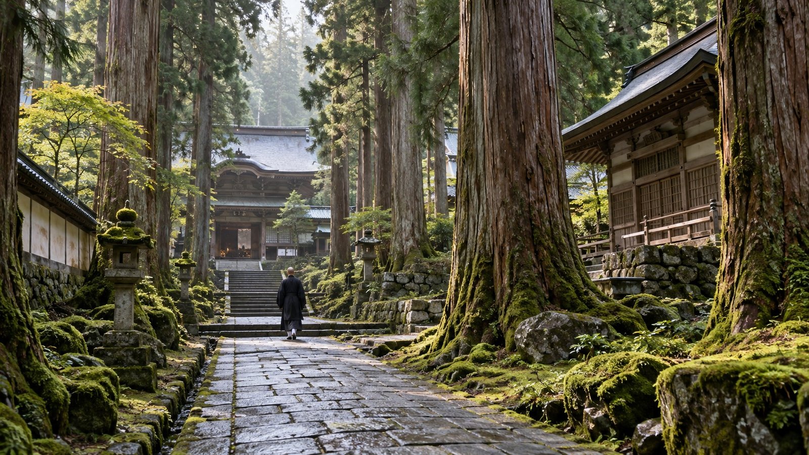 Ingresso al complesso templare Eiheiji tra i cedri di Fukui