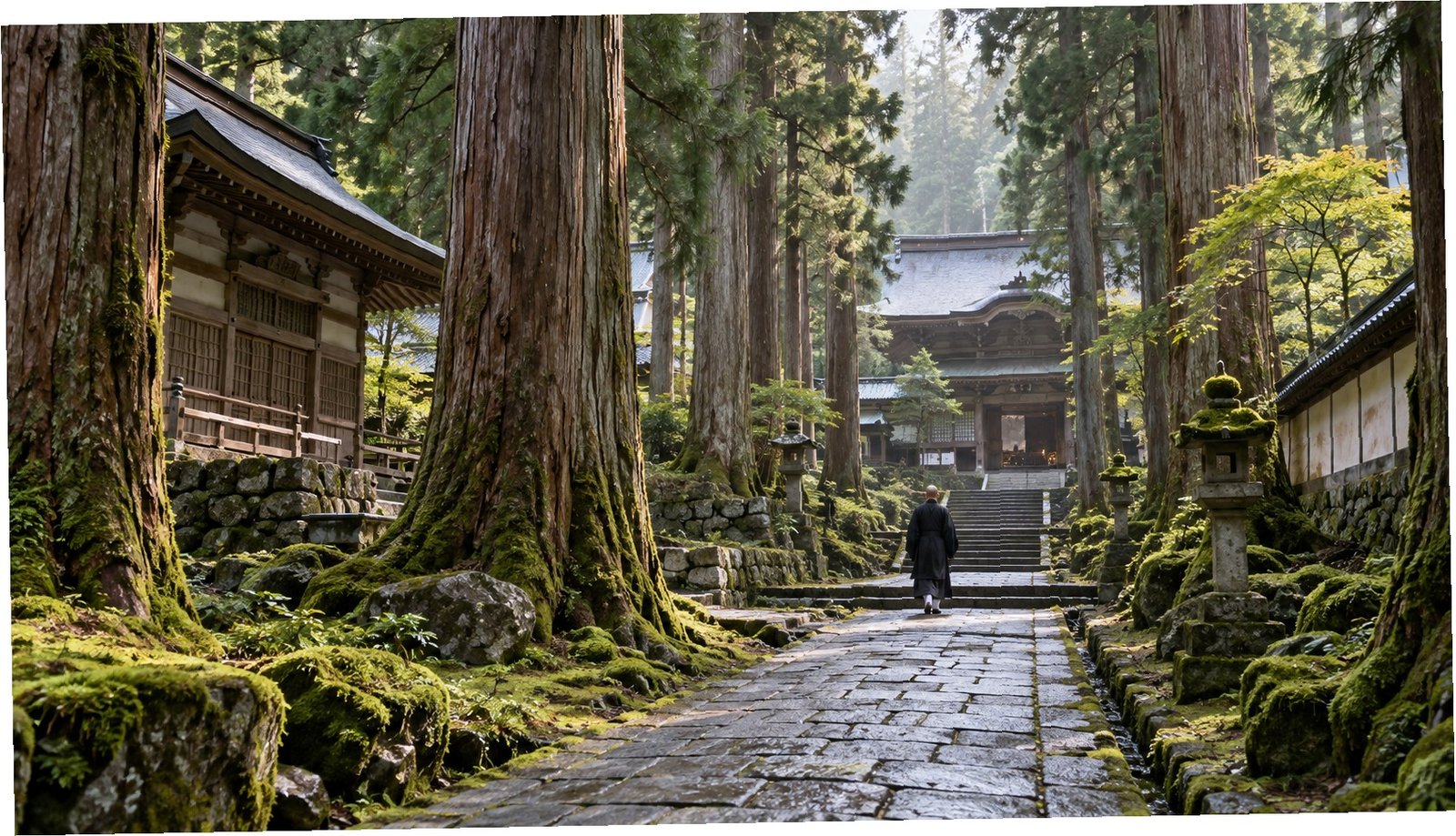 Ingresso al complesso templare Eiheiji tra i cedri di Fukui