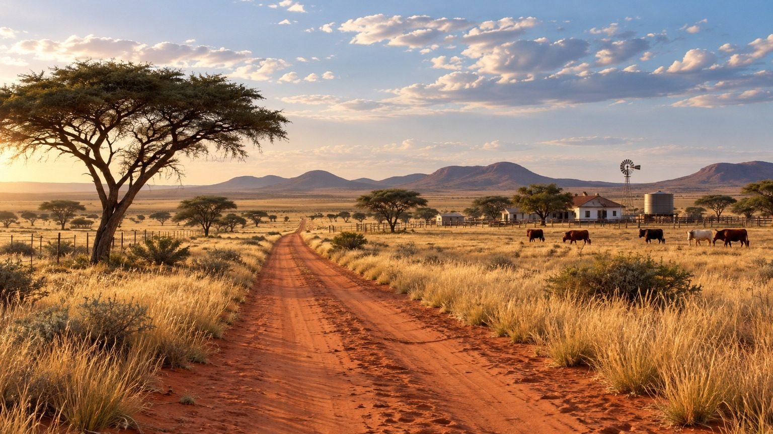 Gobabis in solitaria: ranch, Kalahari e oriente della Namibia