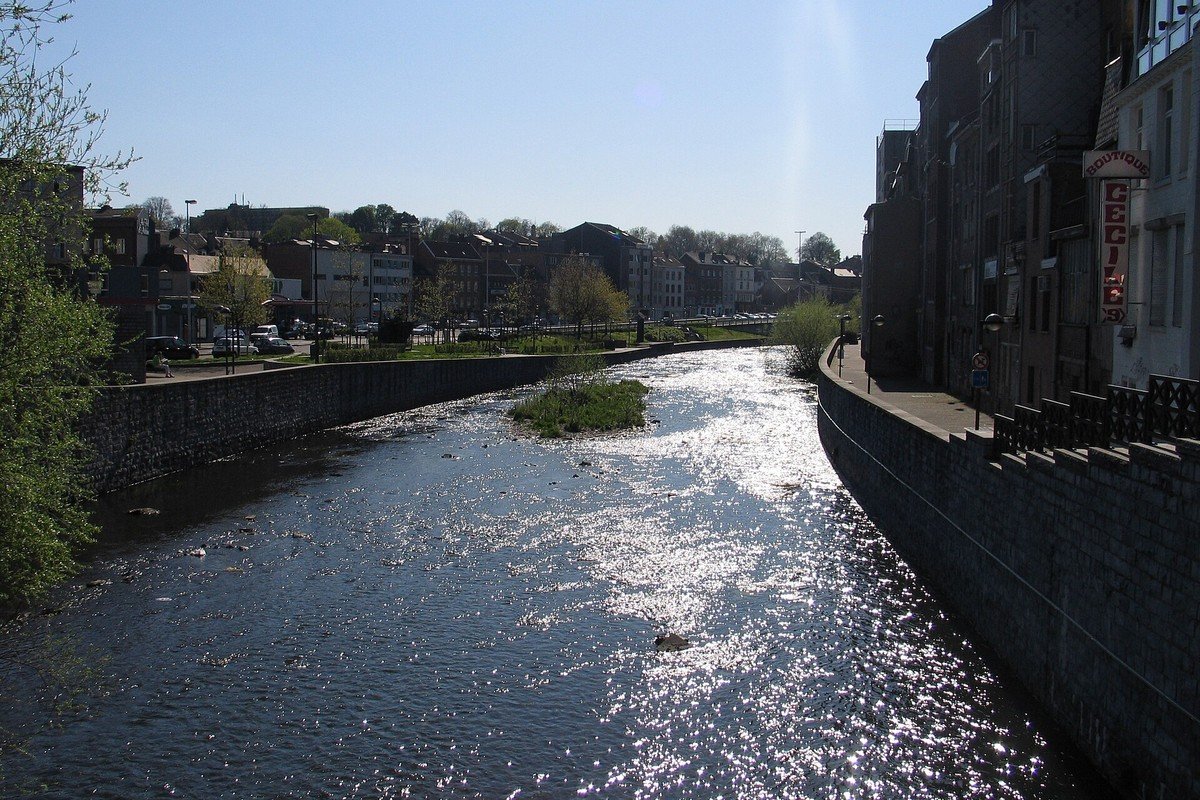 Il Vesdre nel paesaggio urbano di Verviers