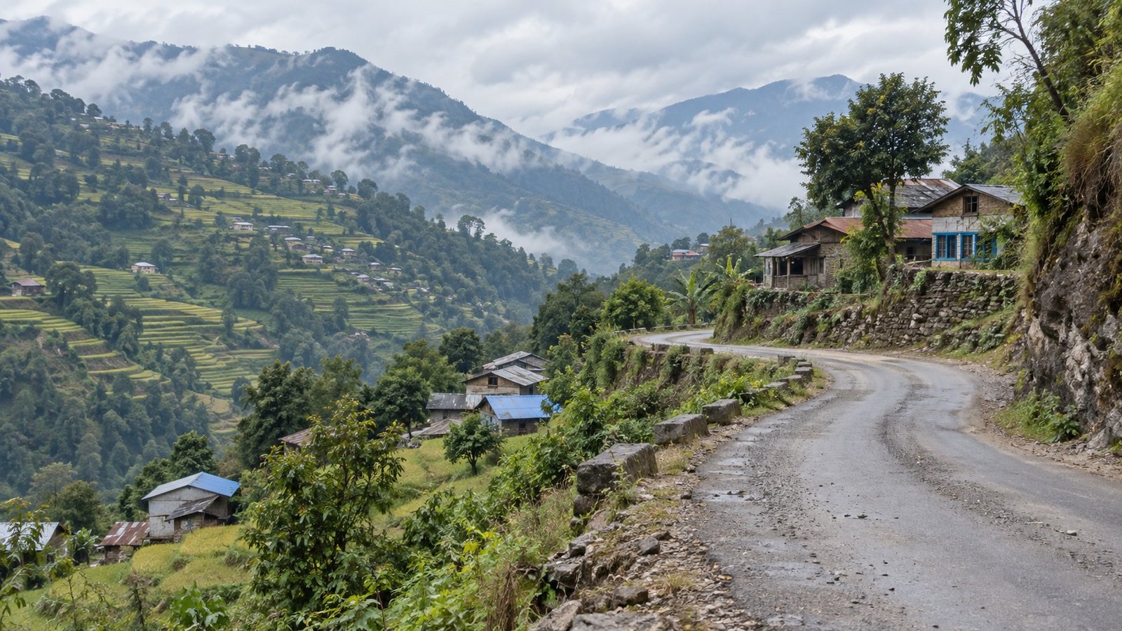 Khotang: strada e paesaggio
