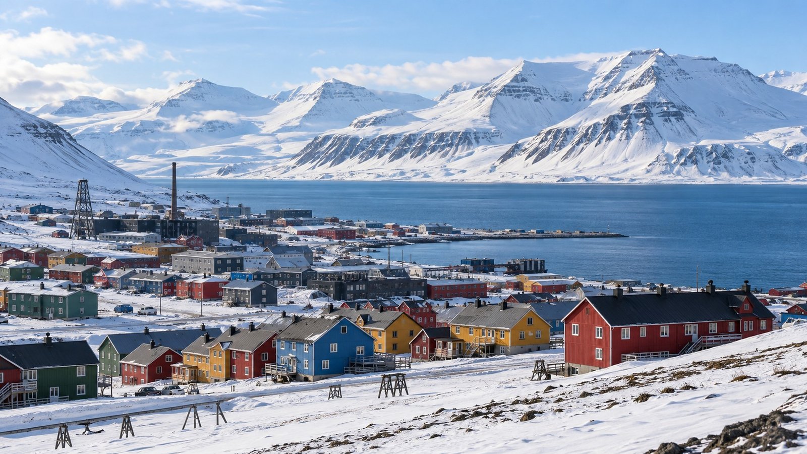Paesaggio artico di Longyearbyen, Svalbard