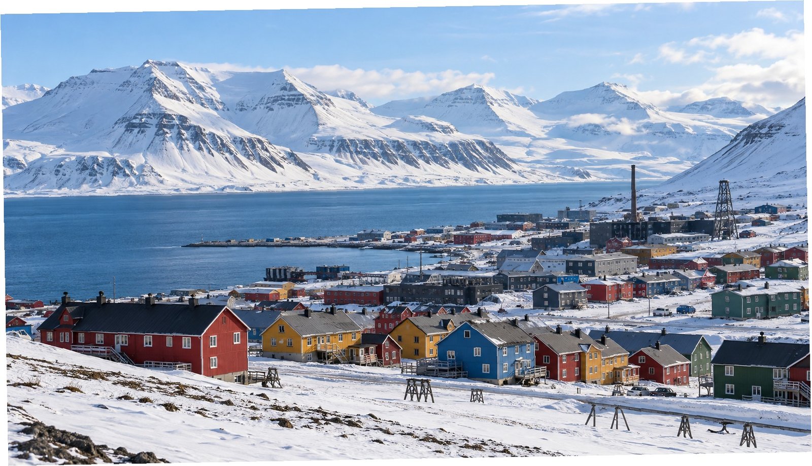 Paesaggio artico di Longyearbyen, Svalbard