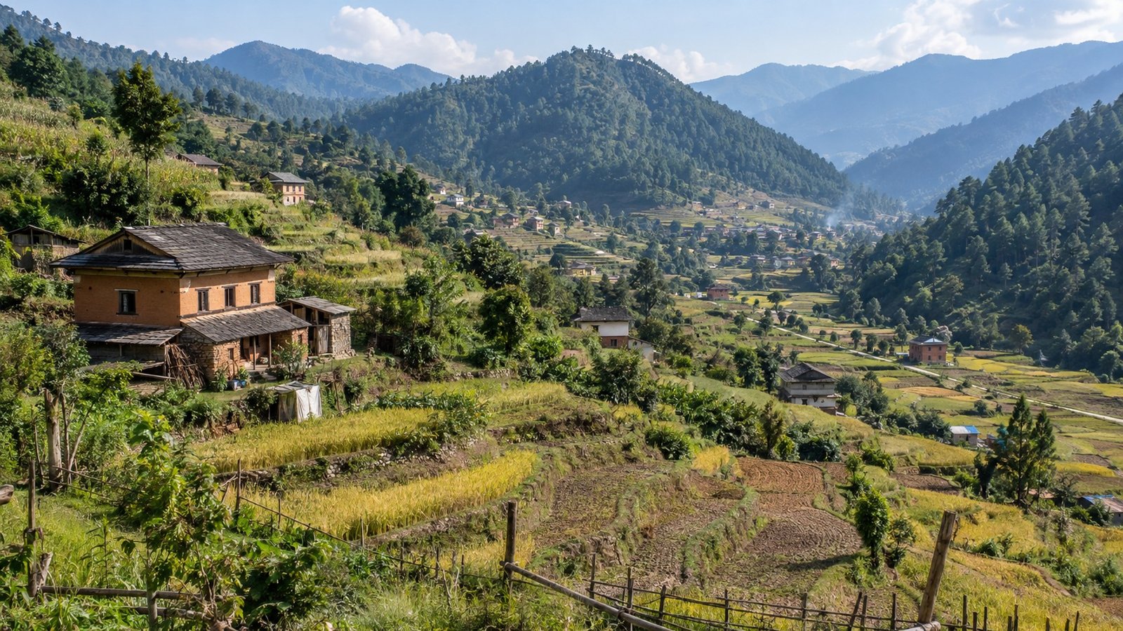 Makwanpur: colline e villaggi