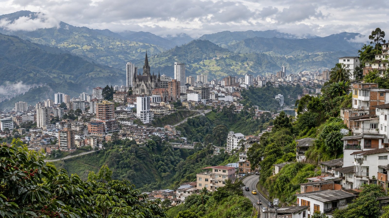 Paesaggio montano di Manizales, Colombia