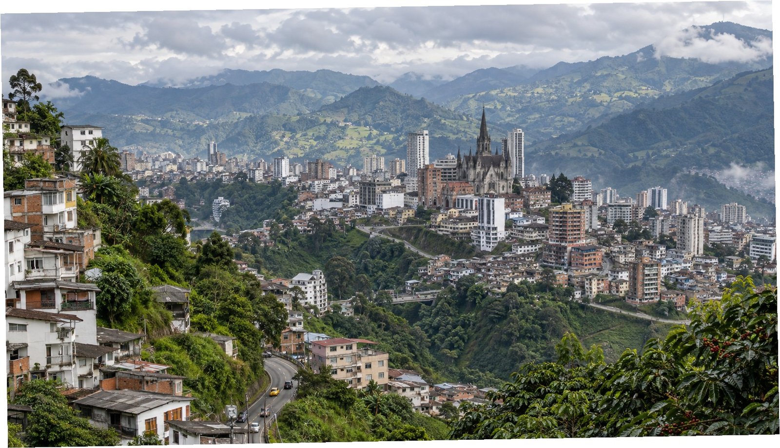 Paesaggio montano di Manizales, Colombia