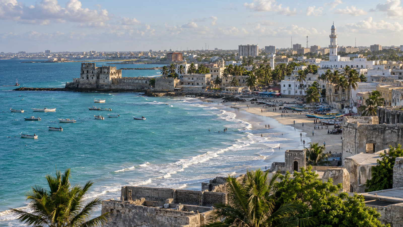 Paesaggio costiero di Mogadiscio, Somalia