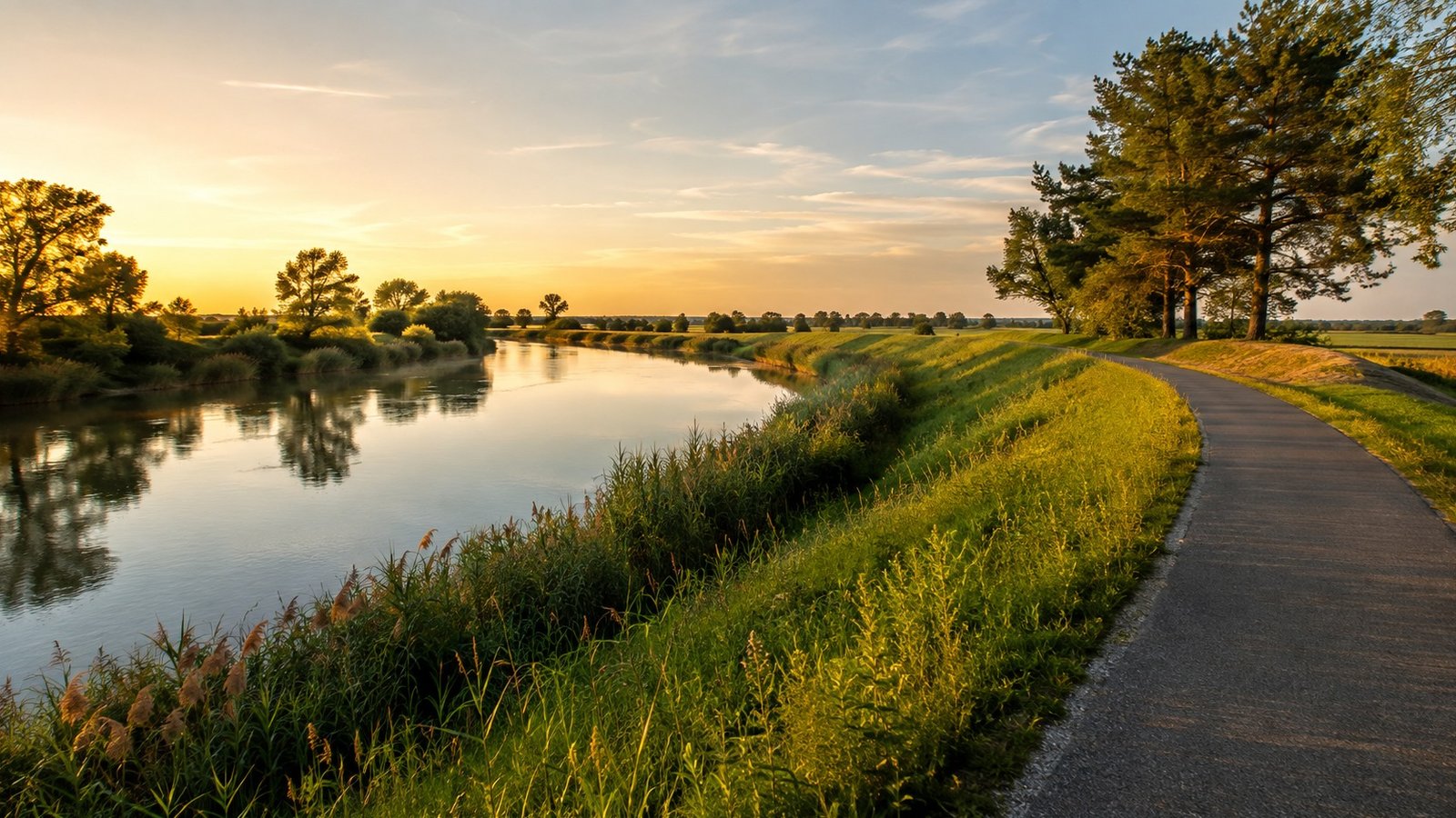 Paesaggio del fiume Mura vicino a Murska Sobota