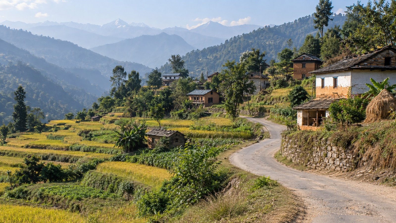 Pyuthan: strada e paesaggio