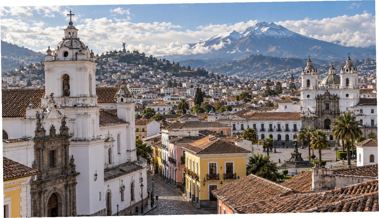 Centro storico di Quito con le Ande