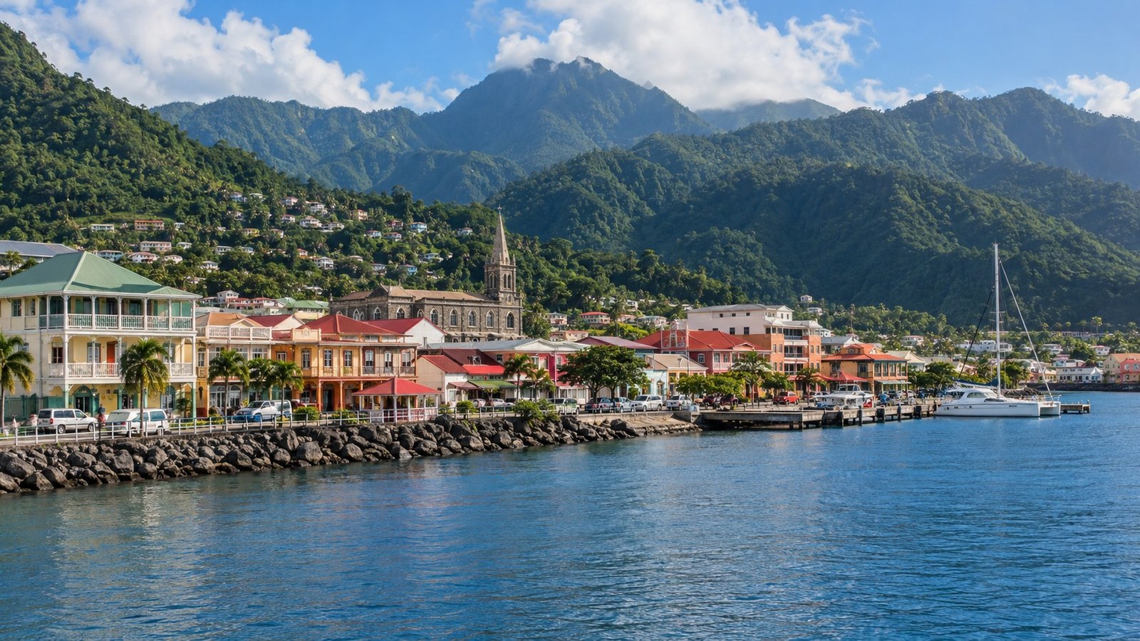 Roseau e le montagne vulcaniche di Dominica
