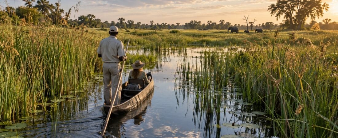 Shorobe in solitaria: delta dell’Okavango, mokoro e natura