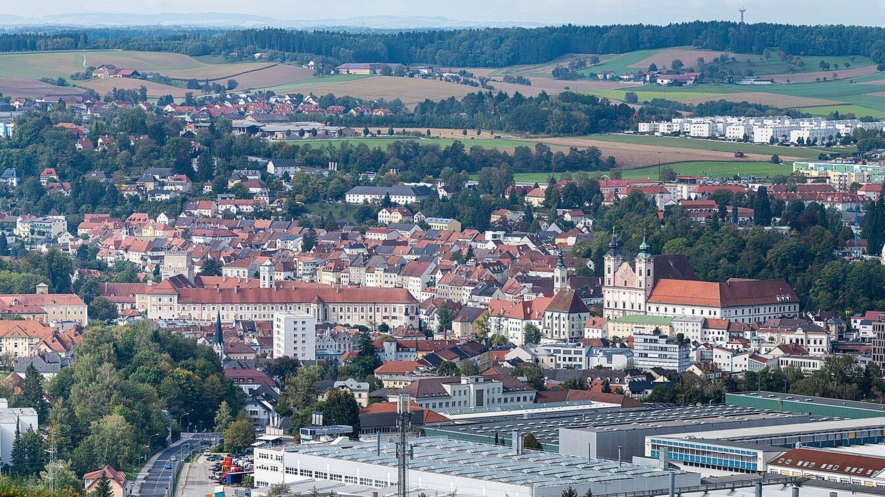 Panorama del centro storico di Steyr in Austria