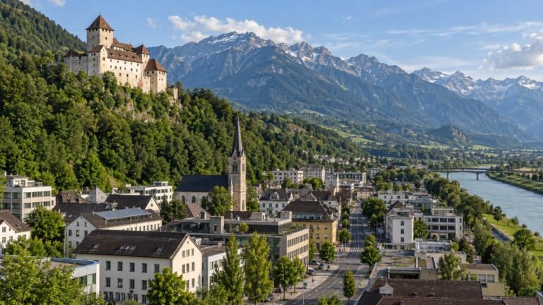 Vaduz in solitaria: castello, Alpi e dimensione del Liechtenstein