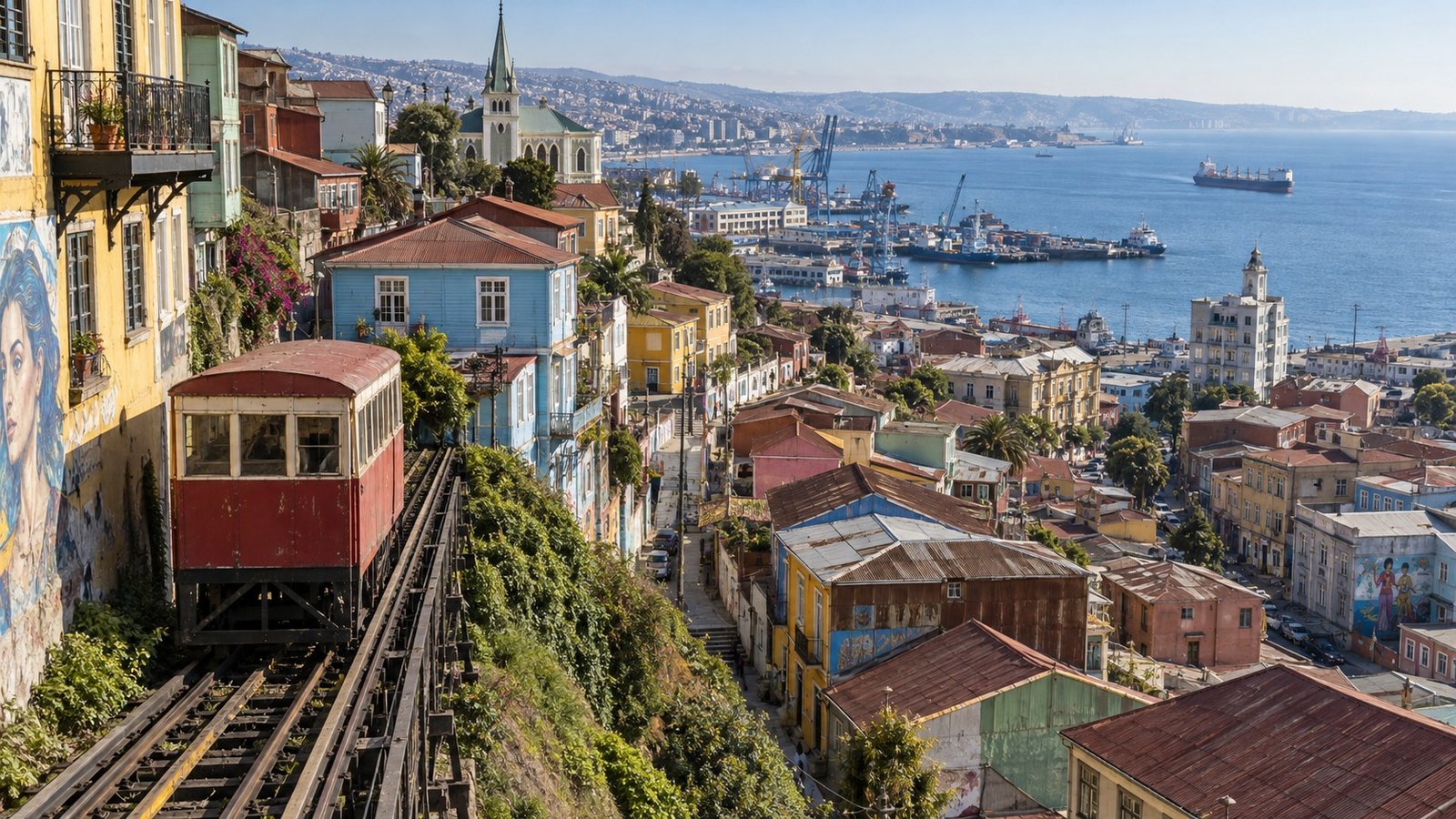 Case colorate di Valparaíso affacciate sul Pacifico