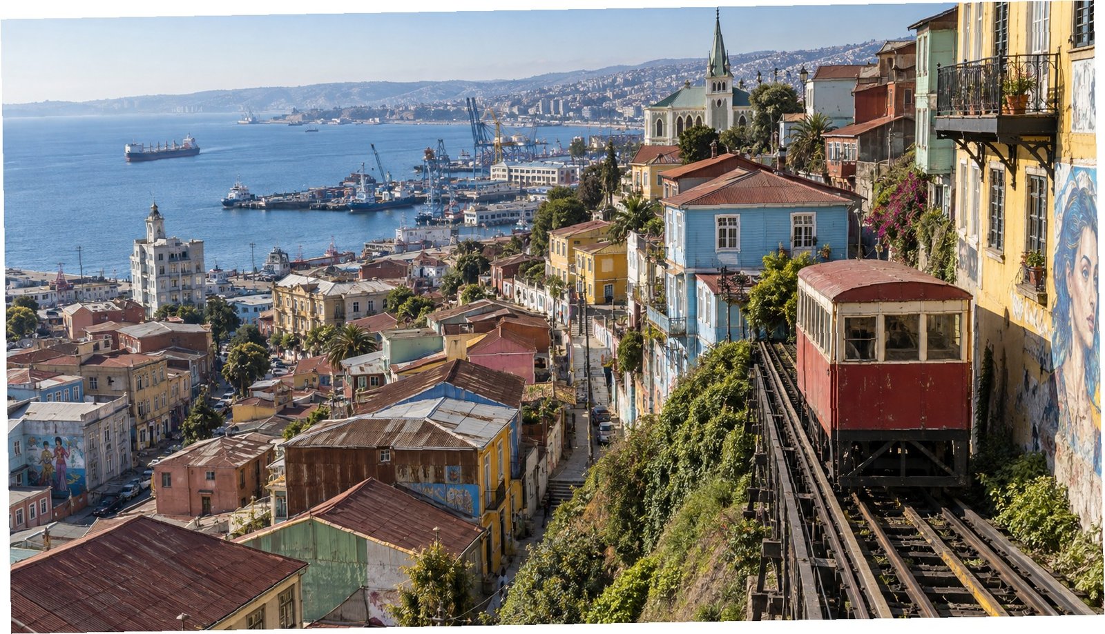 Case colorate di Valparaíso affacciate sul Pacifico