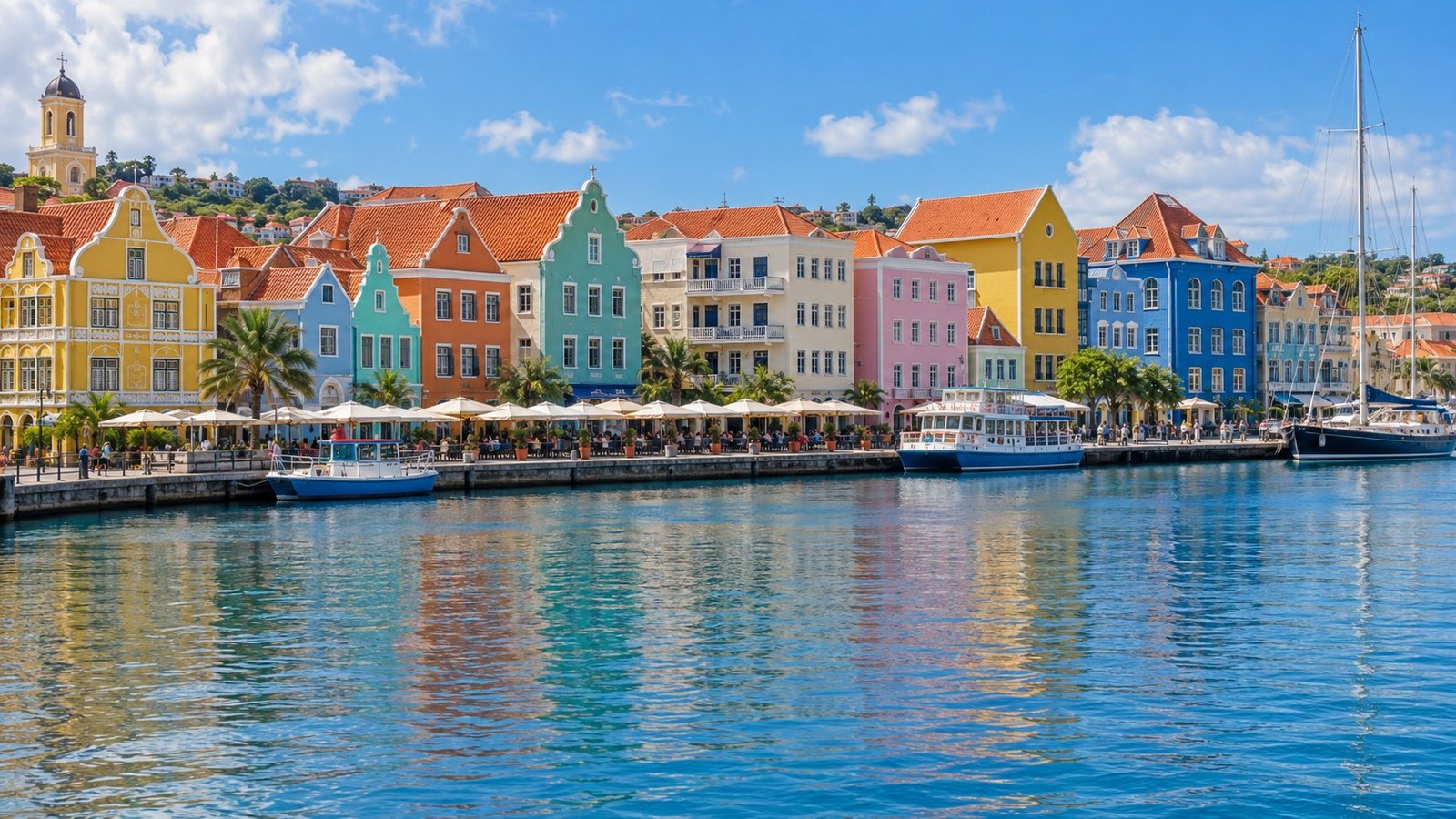 Waterfront colorato di Willemstad, Curaçao