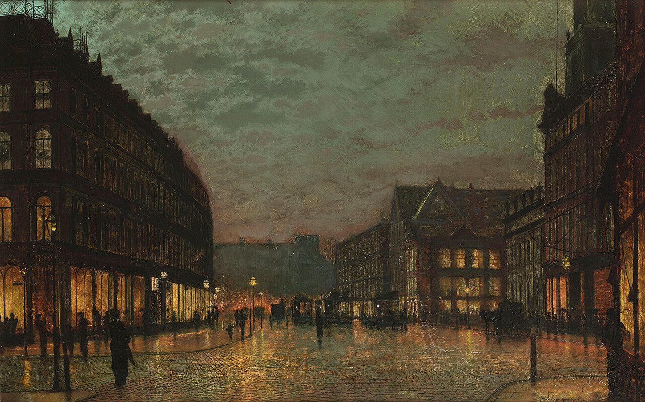 File:John Atkinson Grimshaw Boar Lane Leeds by lamplight 1881.jpg